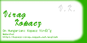 virag kopacz business card